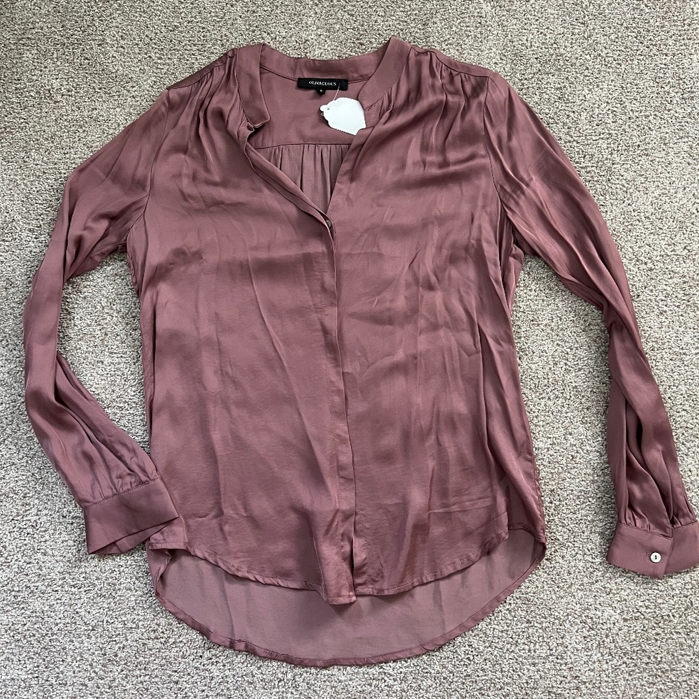 Silky Mauve Button Up